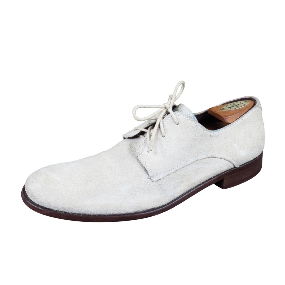 John Varvatos USA Mens Suede Derby Shoes Size 8.5 M Formal Off White